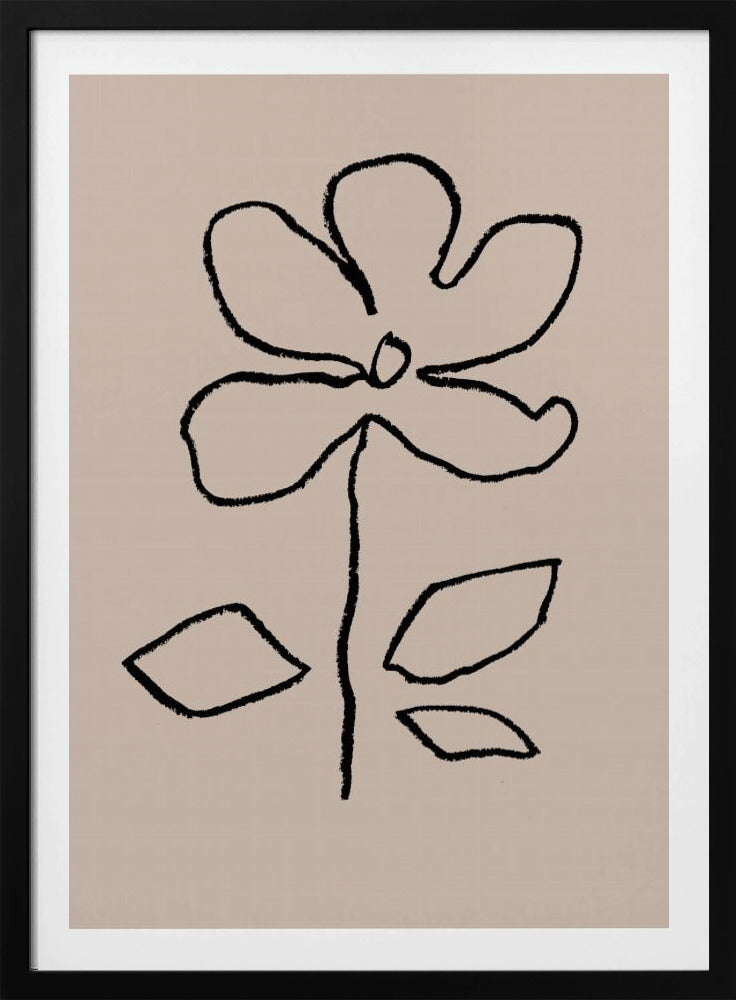 Oil Pastel Flower Black | Poster