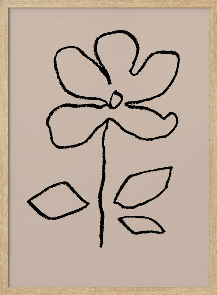 Oil Pastel Flower Black | Poster