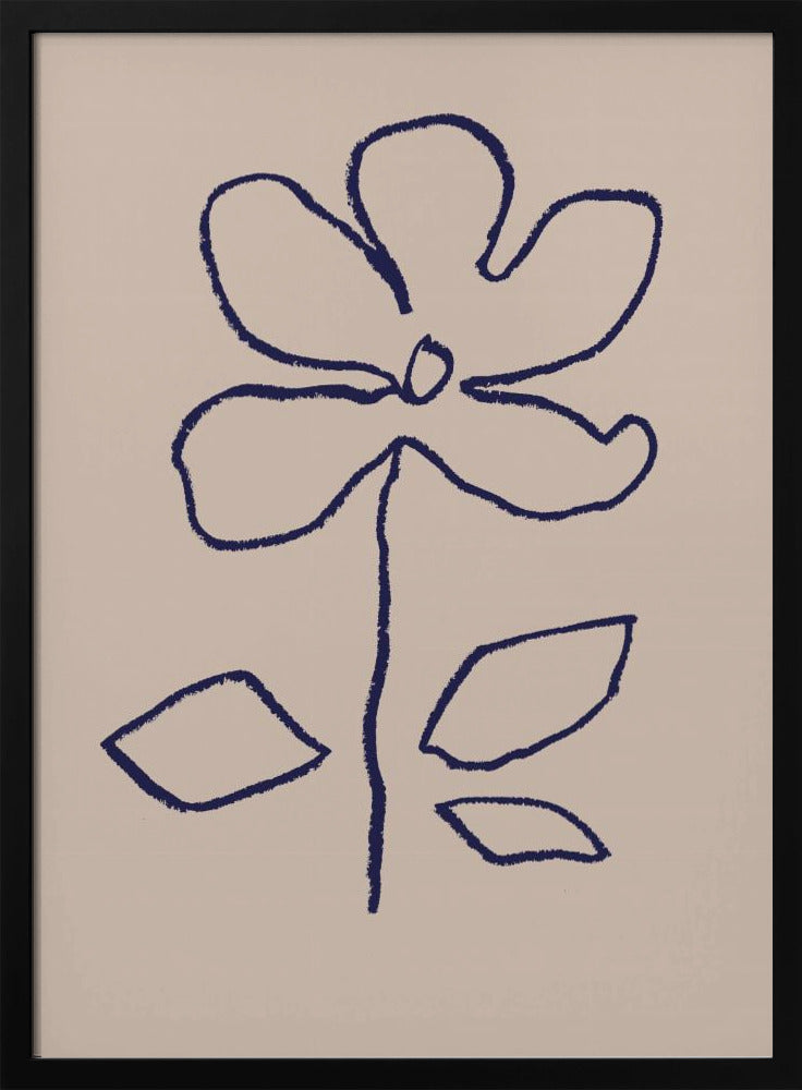 Oil Pastel Flower Blue | Poster