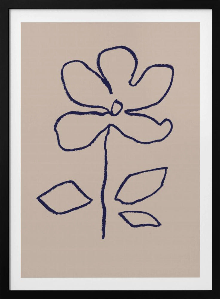 Oil Pastel Flower Blue | Poster