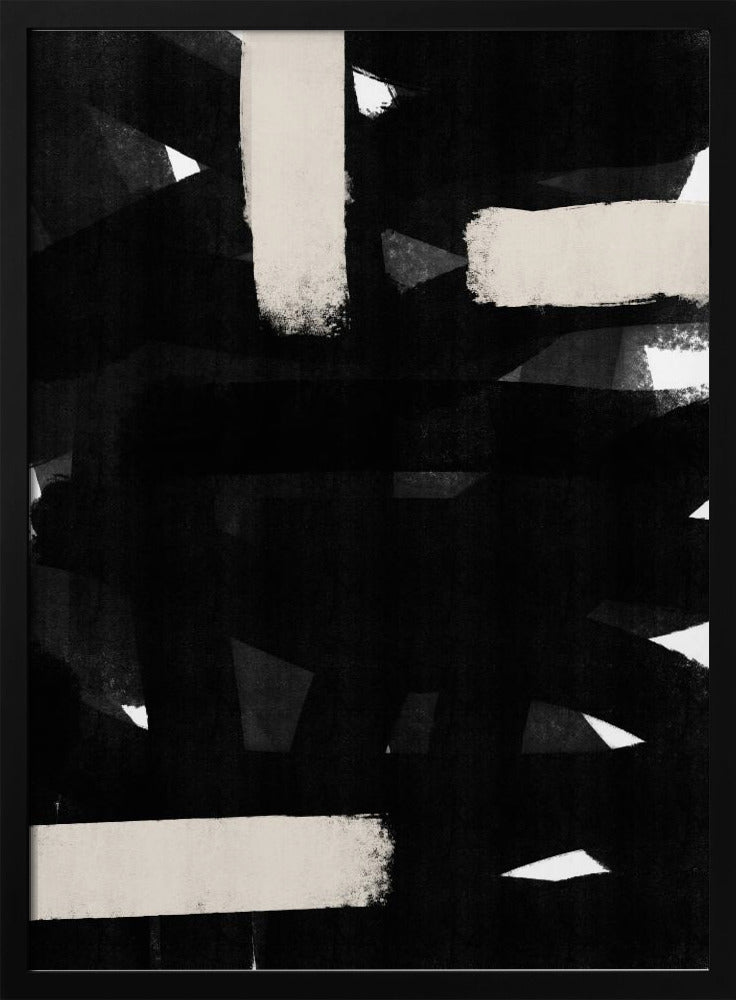 Monochrome Brushstrokes | Poster