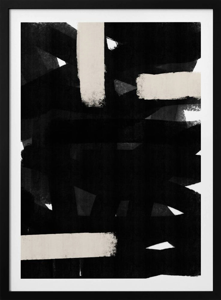 Monochrome Brushstrokes | Poster