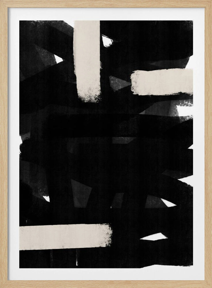Monochrome Brushstrokes | Poster