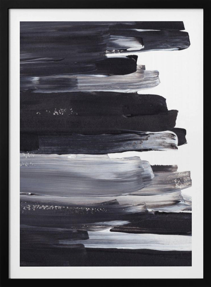 Monochrome Brushstrokes | Poster