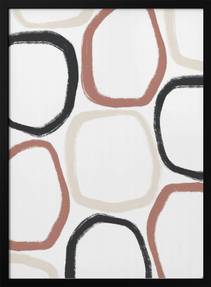 Circles in Black Beige and Rust | Poster