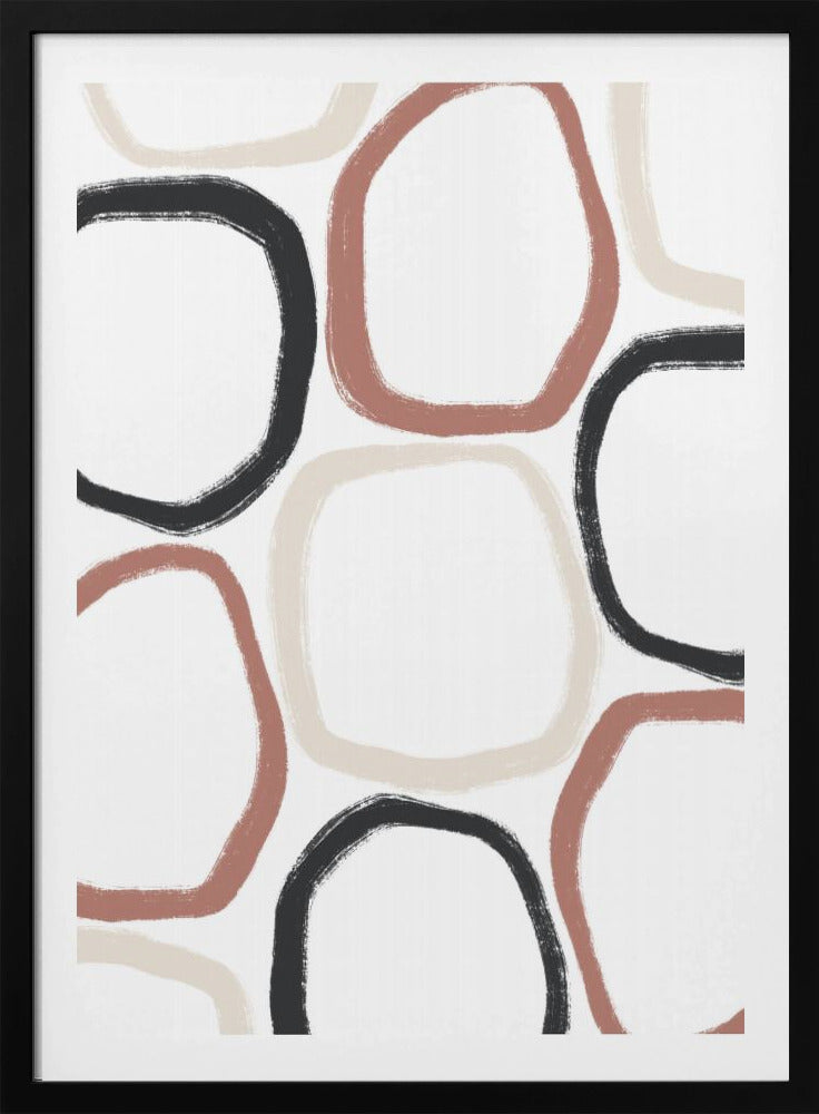 Circles in Black Beige and Rust | Poster