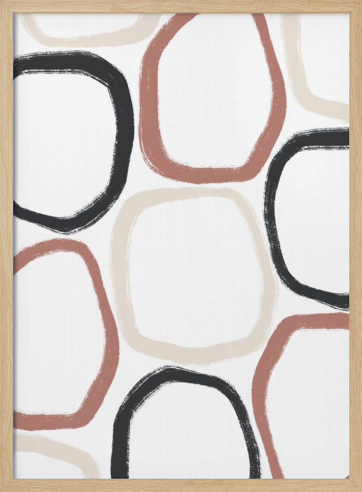 Circles in Black Beige and Rust | Poster