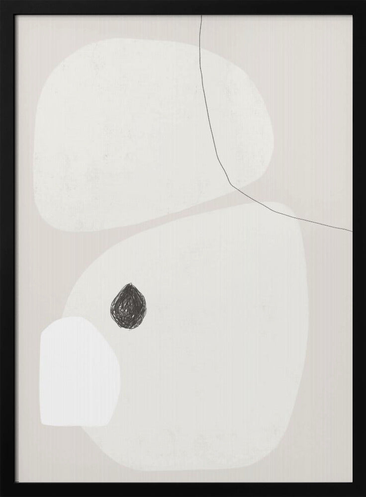 Minimalist Beige and White Geometric Shapes | Poster