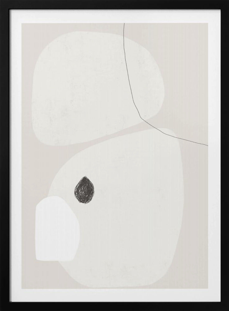 Minimalist Beige and White Geometric Shapes | Poster