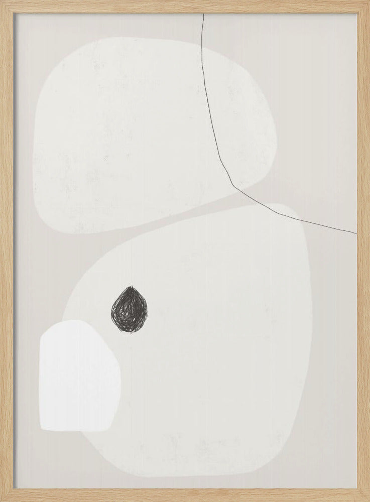 Minimalist Beige and White Geometric Shapes | Poster