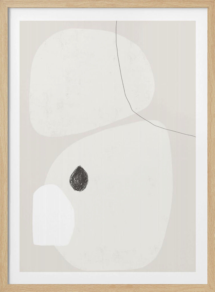 Minimalist Beige and White Geometric Shapes | Poster