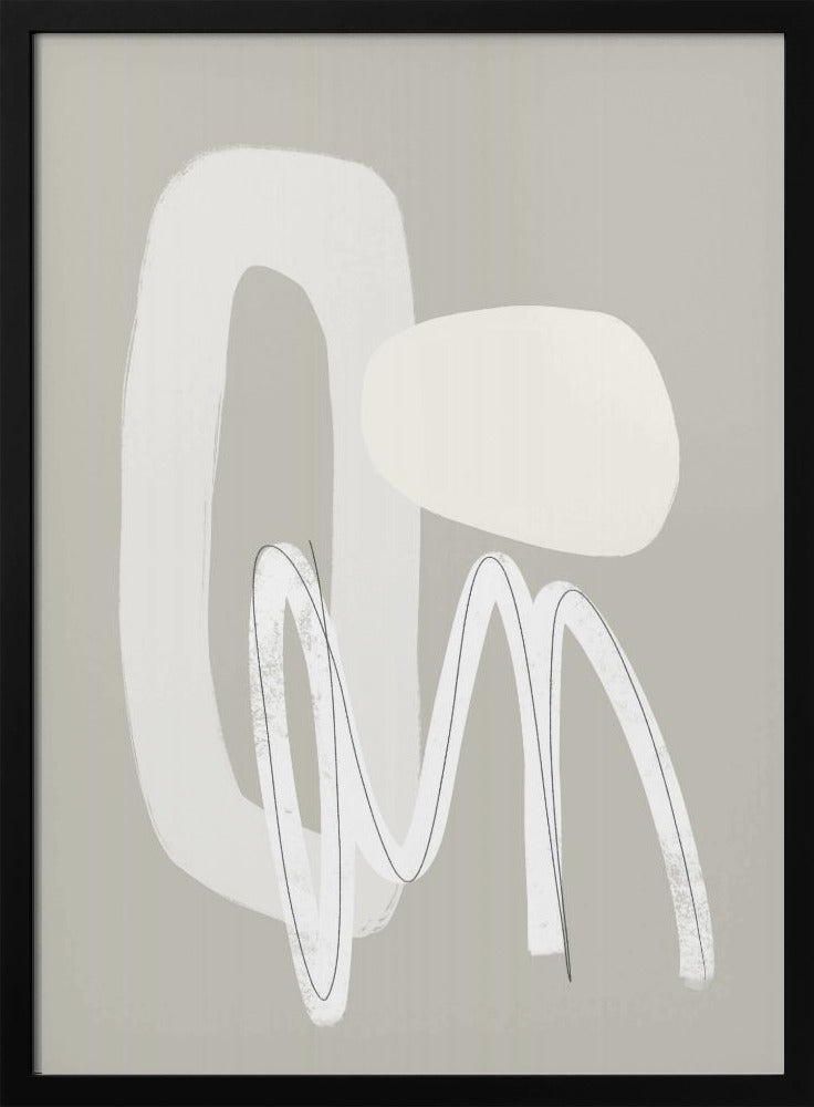 Flowing Curves and Shapes in Neutral Tones | Poster