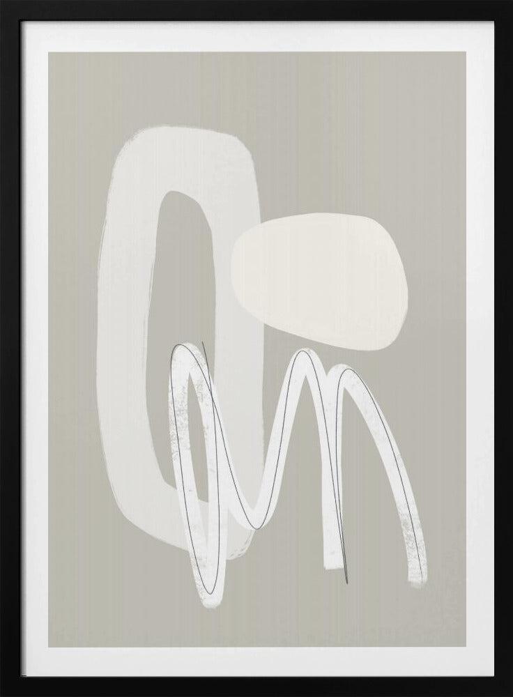 Flowing Curves and Shapes in Neutral Tones | Poster