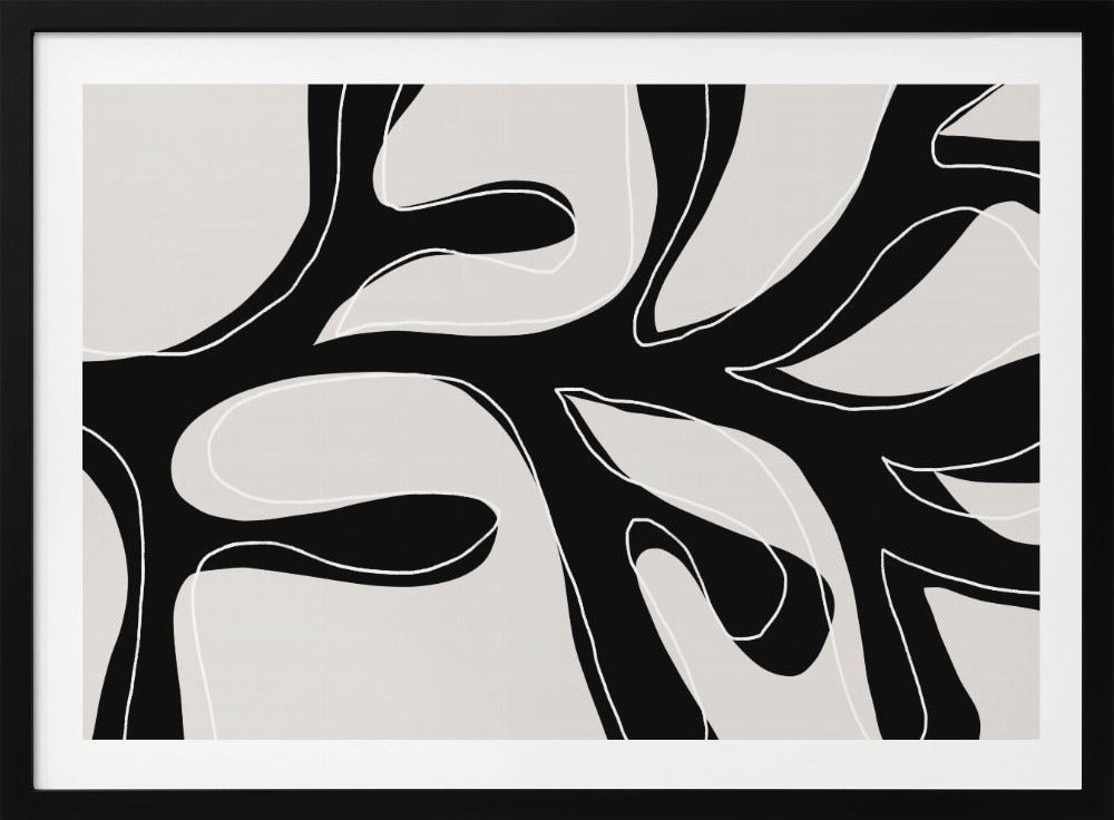 Abstract Twig Black and White | Poster