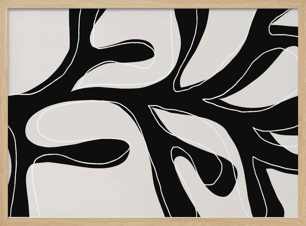 Abstract Twig Black and White | Poster