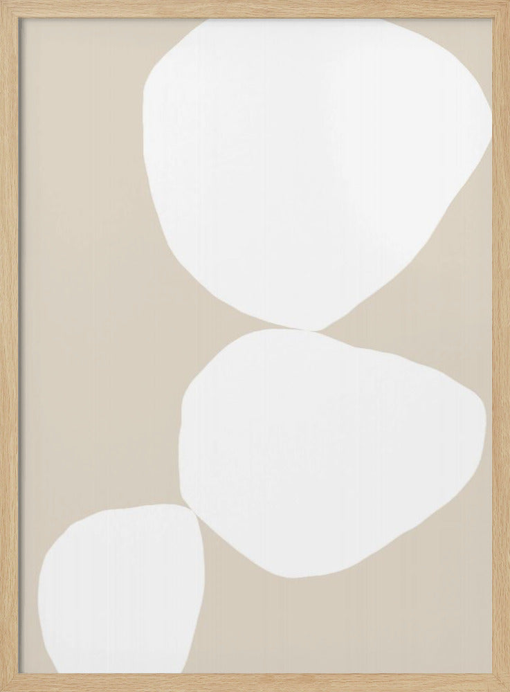 Three White Organic Shapes | Poster