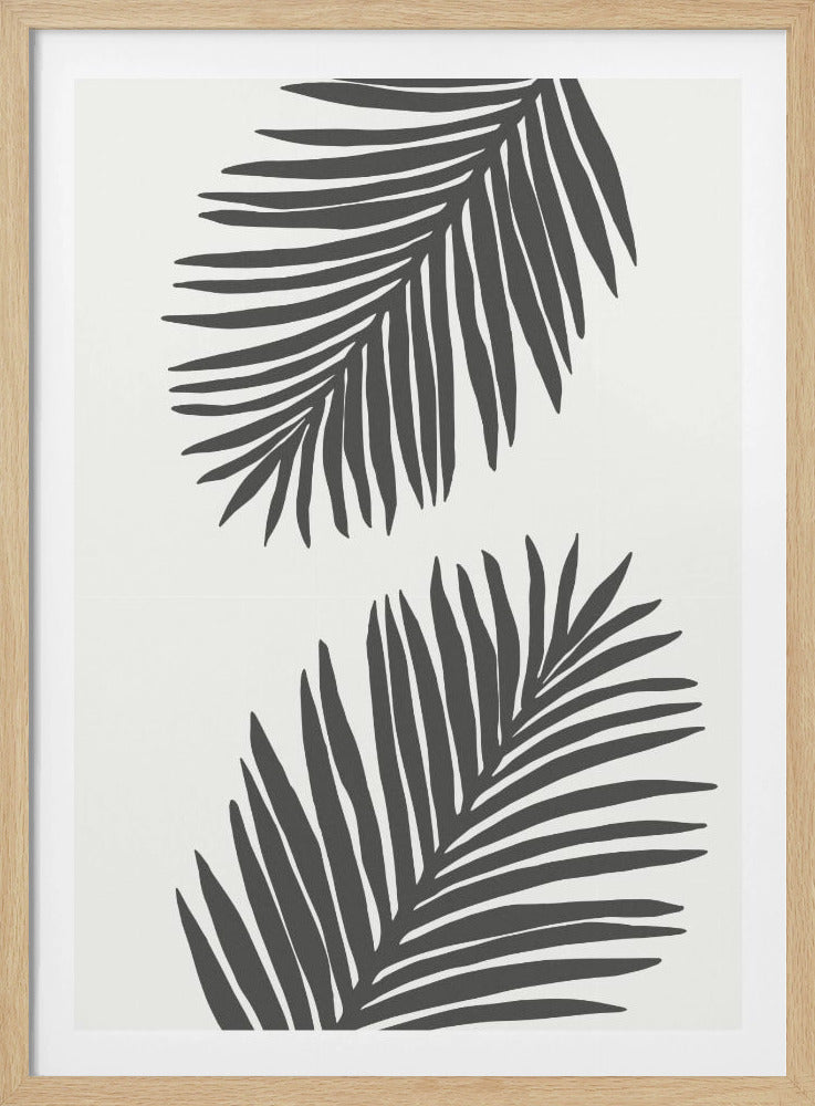 PALM LEAF 12 GRAPHITE GRAY | Poster