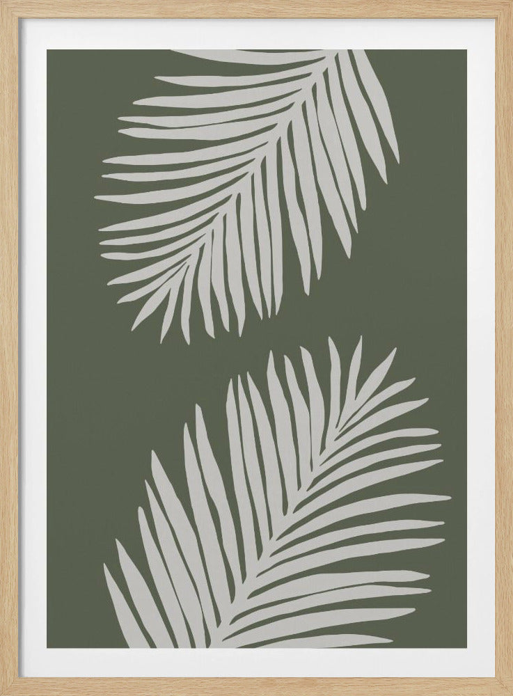 PALM LEAF 06 GREEN WHITE | Poster