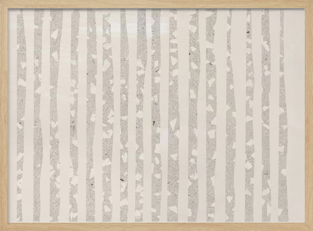 Vertical Gray And White Stripes | Poster