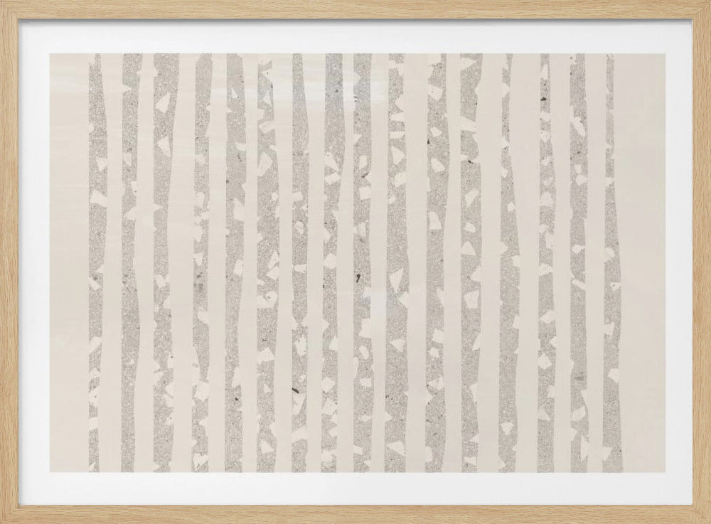 Vertical Gray And White Stripes | Poster