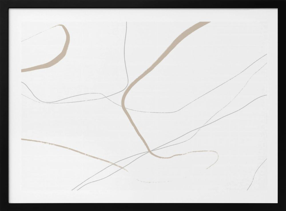 Beige And Gray Lines On A White Background | Poster