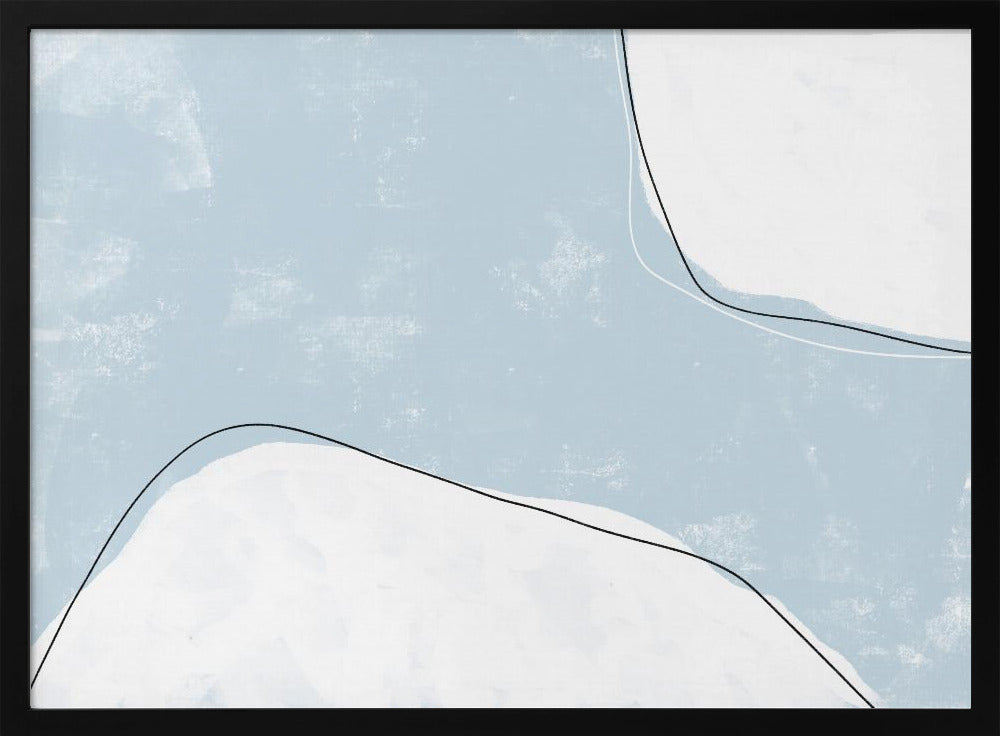 Blue And White Tones With Fluid Lines | Poster