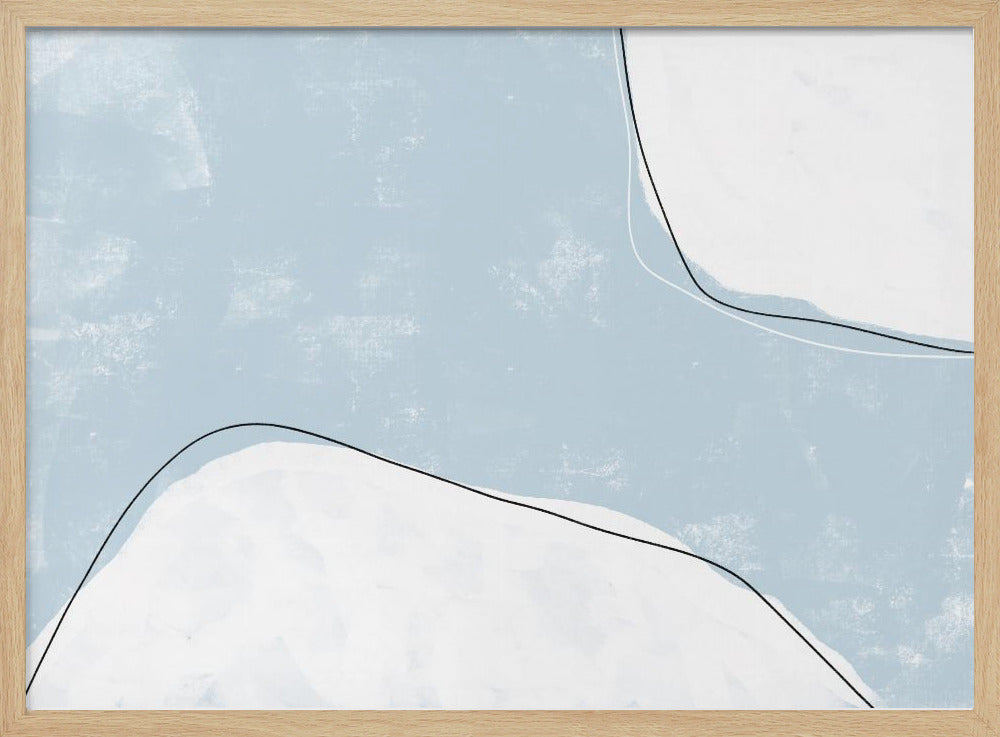 Blue And White Tones With Fluid Lines | Poster