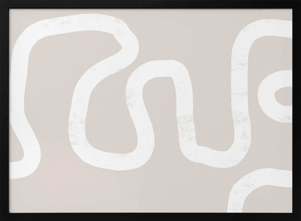 Fluid White Lines On A Beige Background | Poster