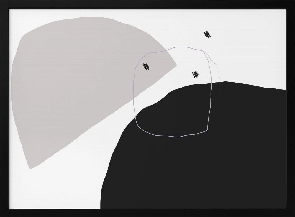 Monochrome Black and Gray Shapes | Poster