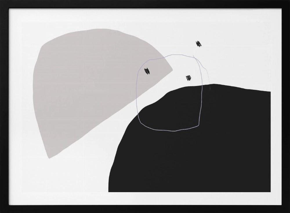 Monochrome Black and Gray Shapes | Poster