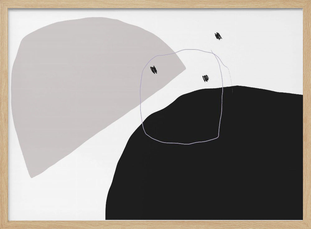 Monochrome Black and Gray Shapes | Poster
