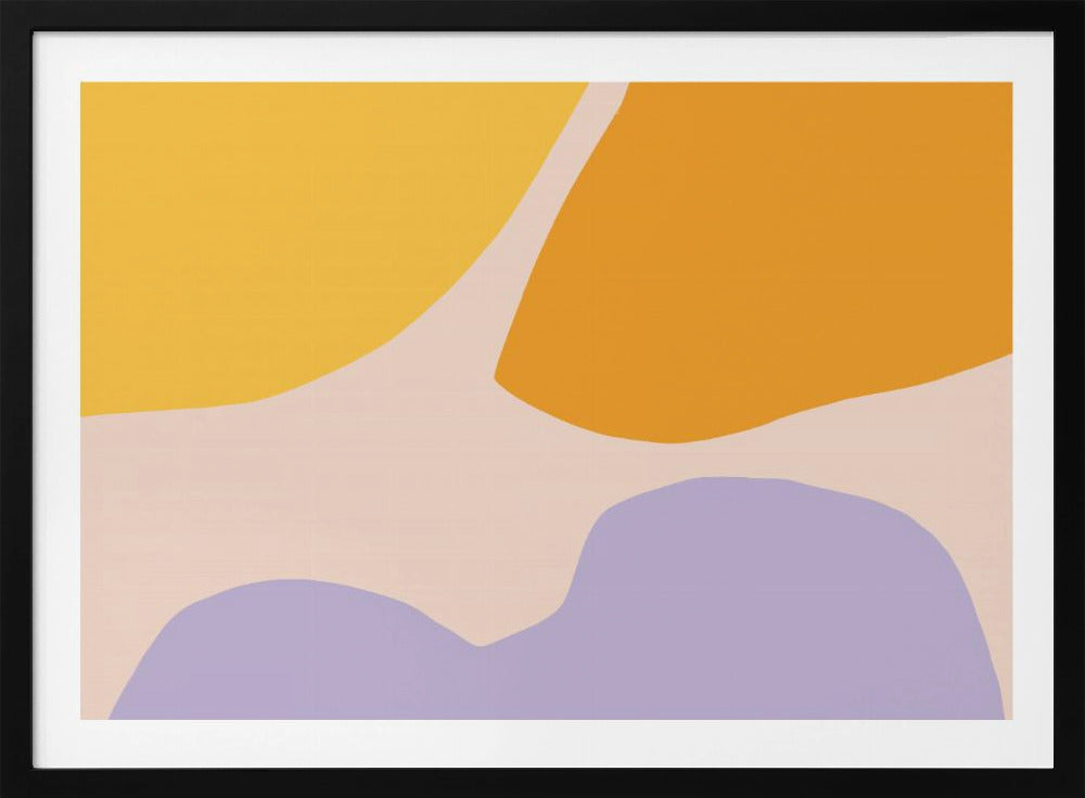 Soft Pastel Shapes in Yellow Orange and Purple | Poster