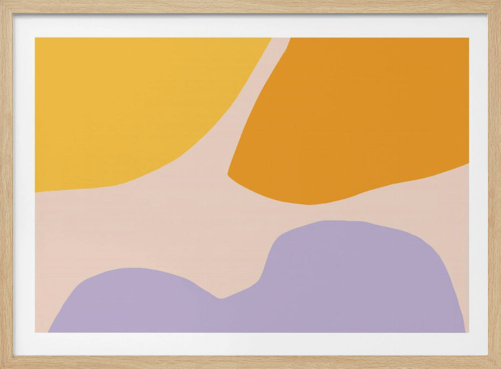 Soft Pastel Shapes in Yellow Orange and Purple | Poster