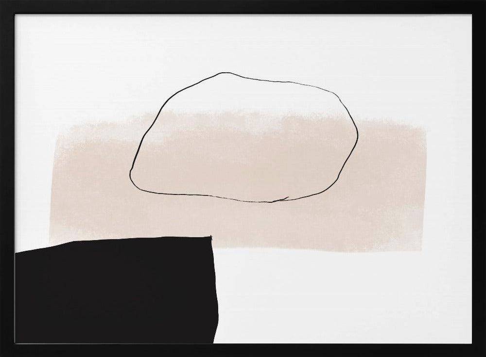 Beige Shape and Black Block | Poster