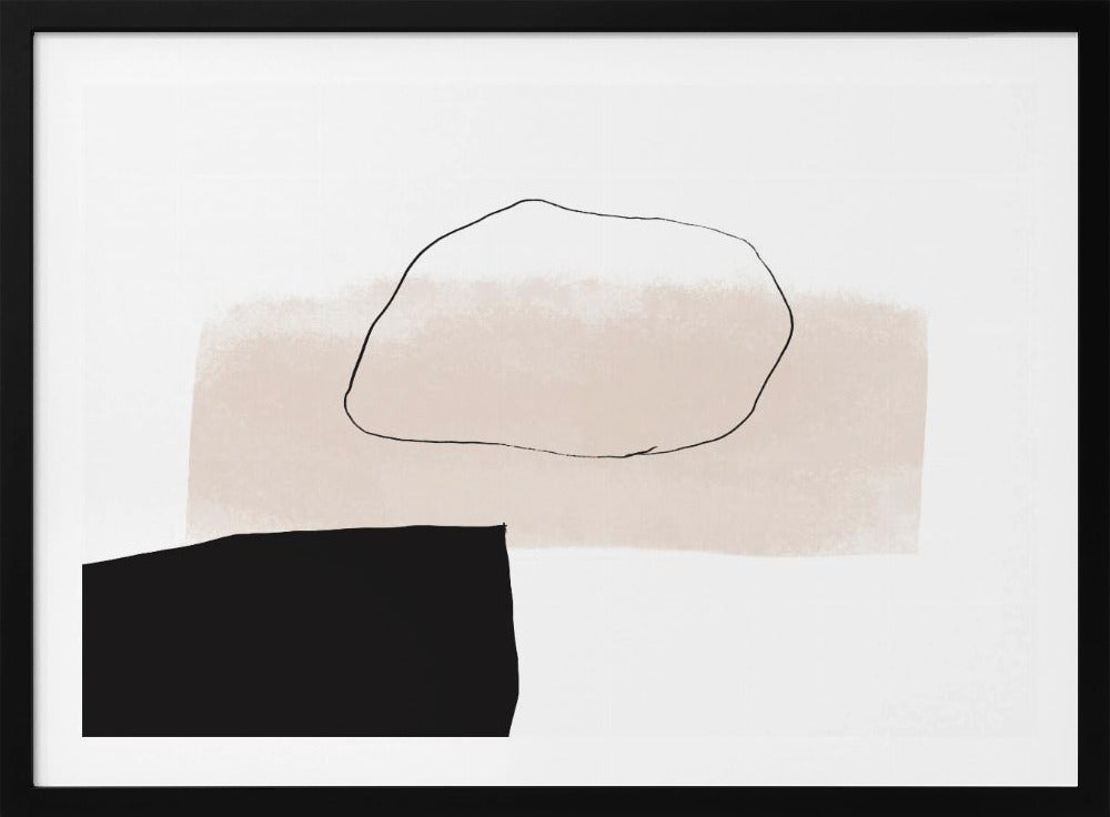 Beige Shape and Black Block | Poster