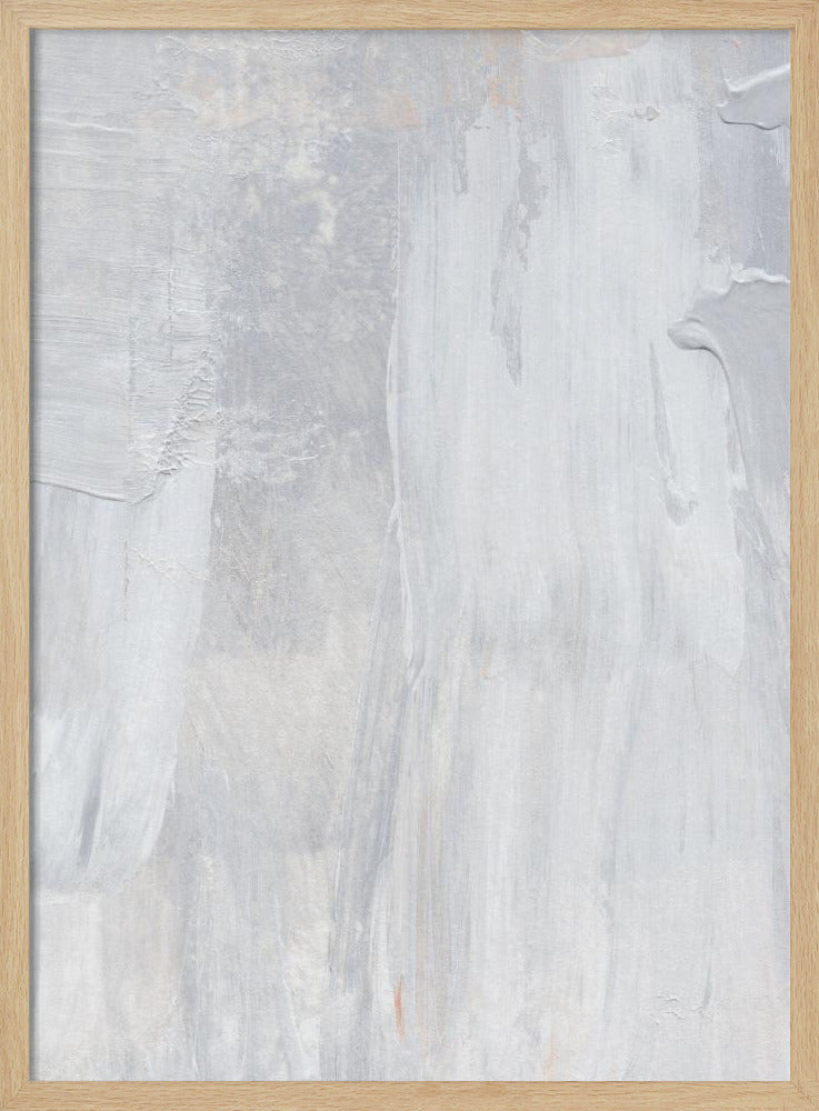 Soft Muted Gray Brushstrokes | Poster