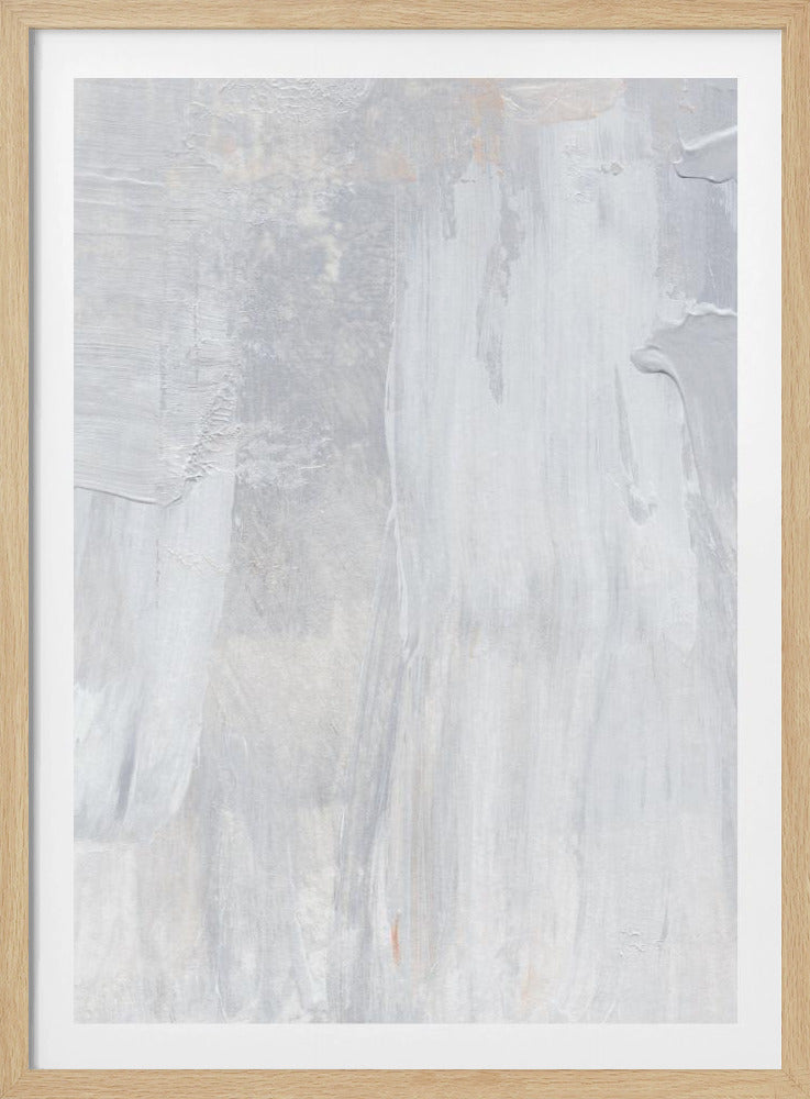 Soft Muted Gray Brushstrokes | Poster