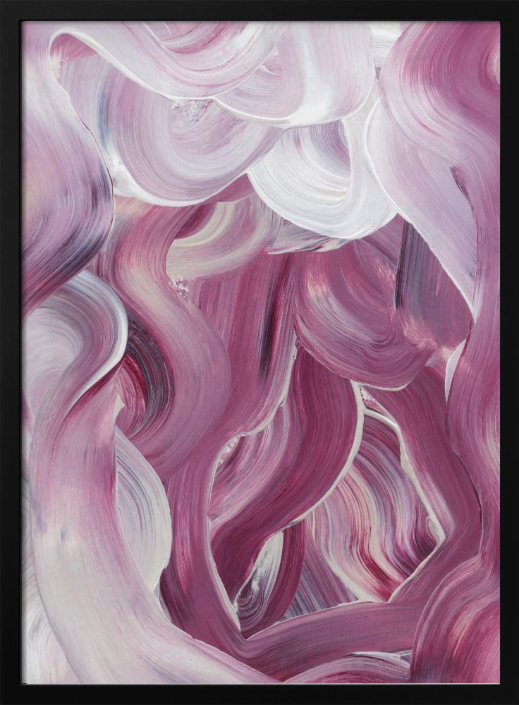 Expressive Pink and White Brushstrokes | Poster