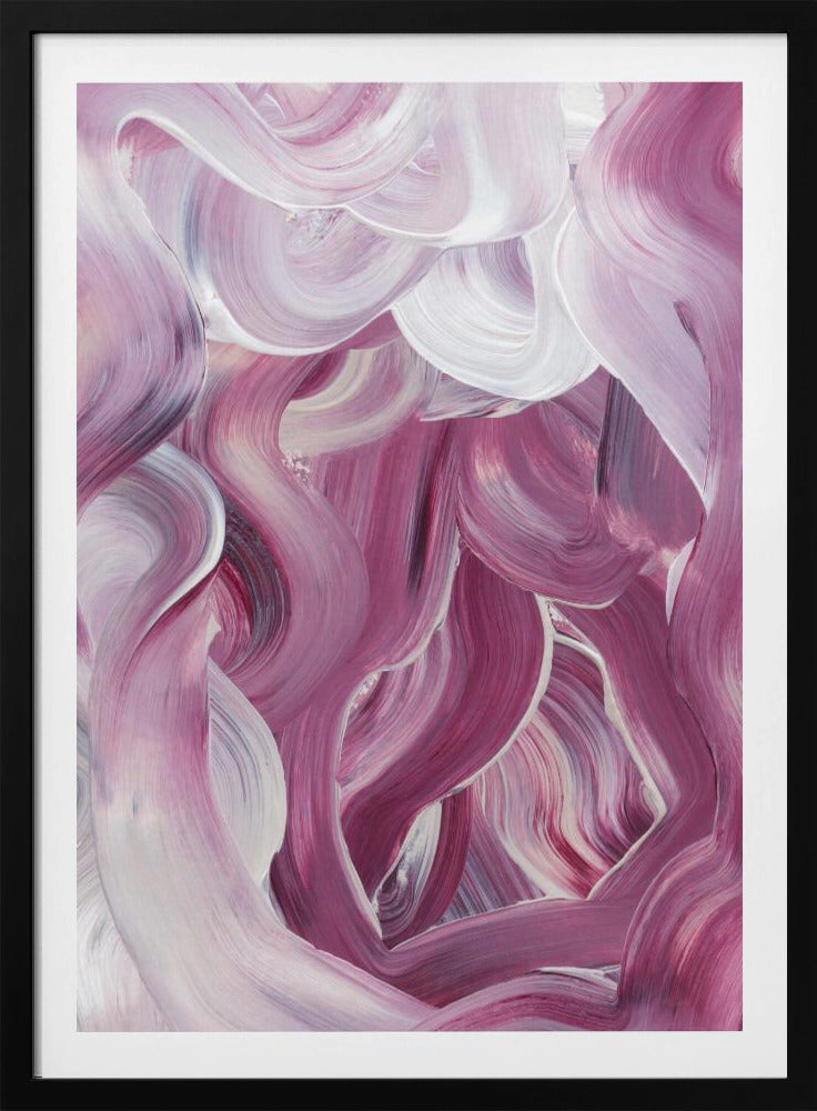 Expressive Pink and White Brushstrokes | Poster