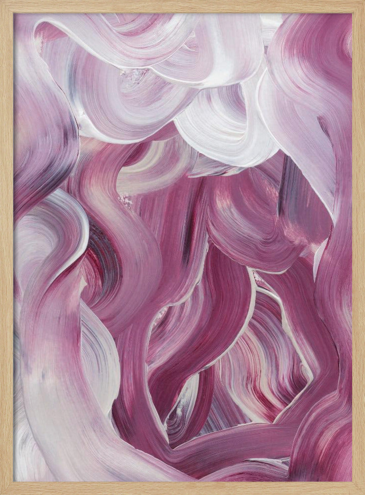 Expressive Pink and White Brushstrokes | Poster