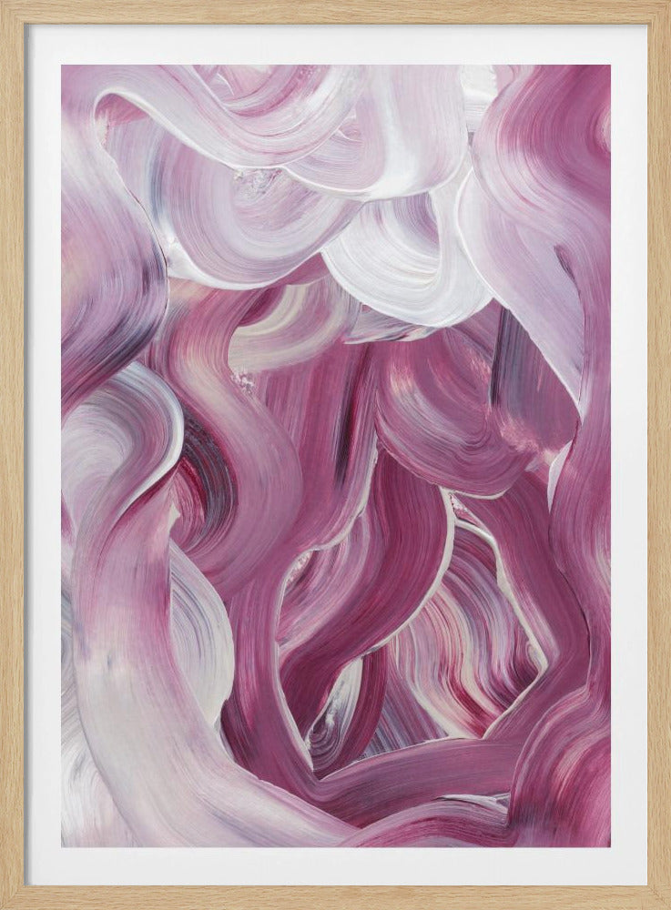 Expressive Pink and White Brushstrokes | Poster