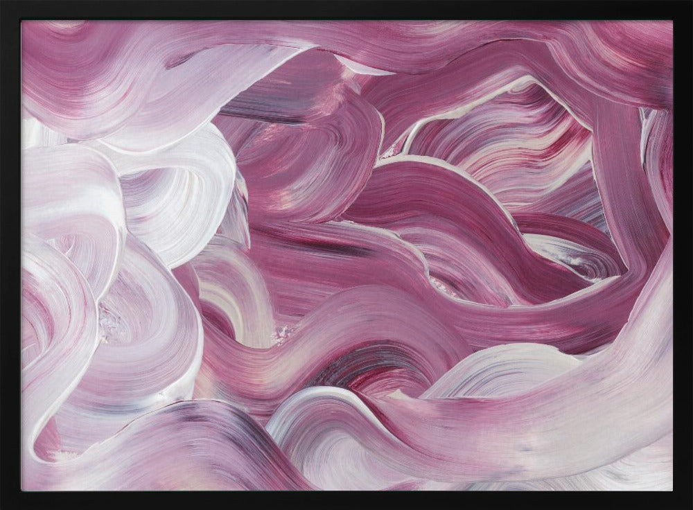 Expressive Pink and White Brushstrokes | Poster