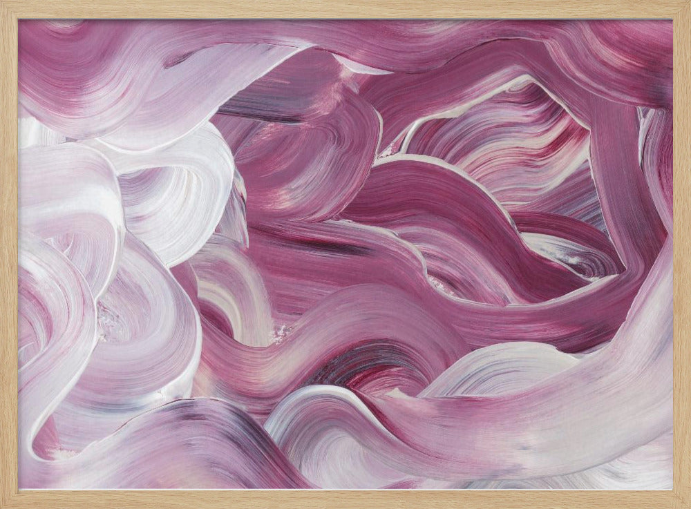Expressive Pink and White Brushstrokes | Poster