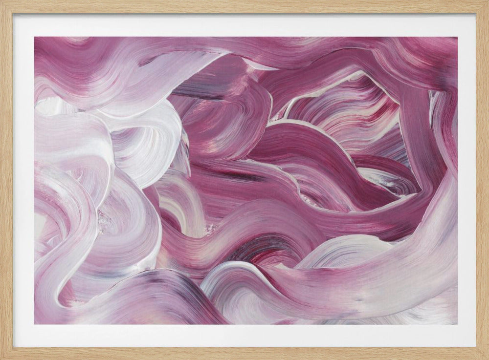 Expressive Pink and White Brushstrokes | Poster
