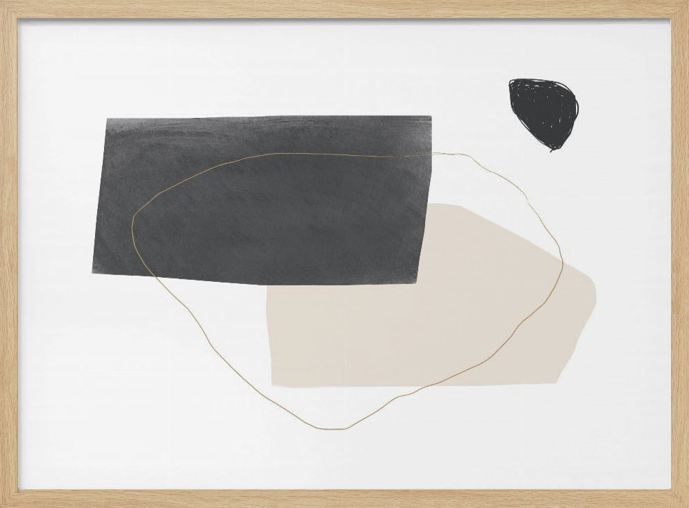 Geometric Shapes in Black Gray and Beige | Poster
