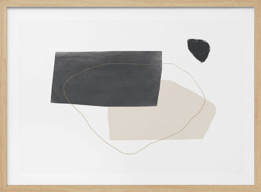 Geometric Shapes in Black Gray and Beige | Poster