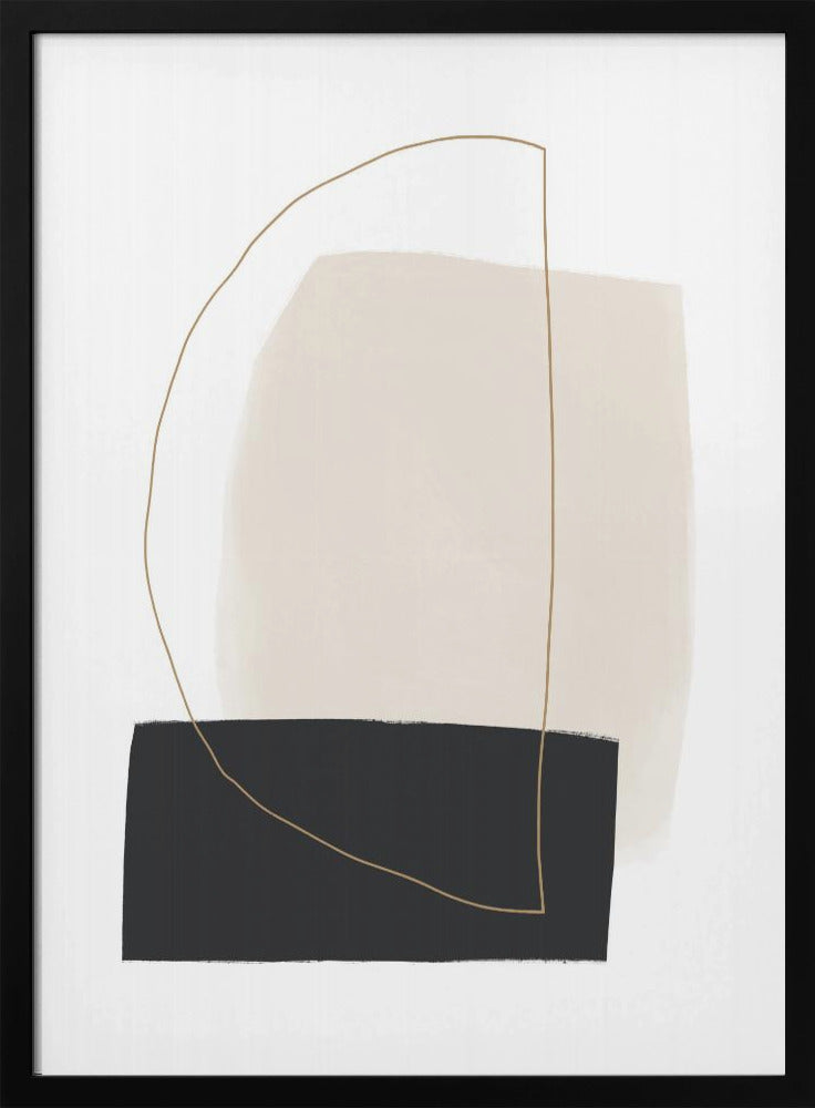 Geometric Shapes in Black, White and Beige Tones | Poster