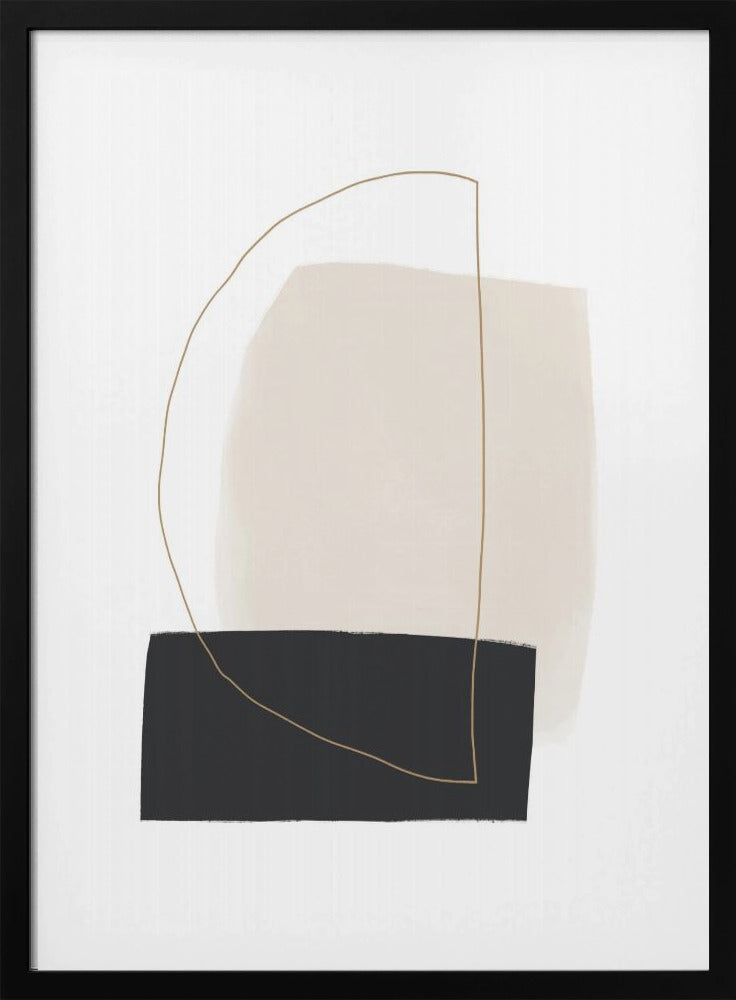 Geometric Shapes in Black, White and Beige Tones | Poster