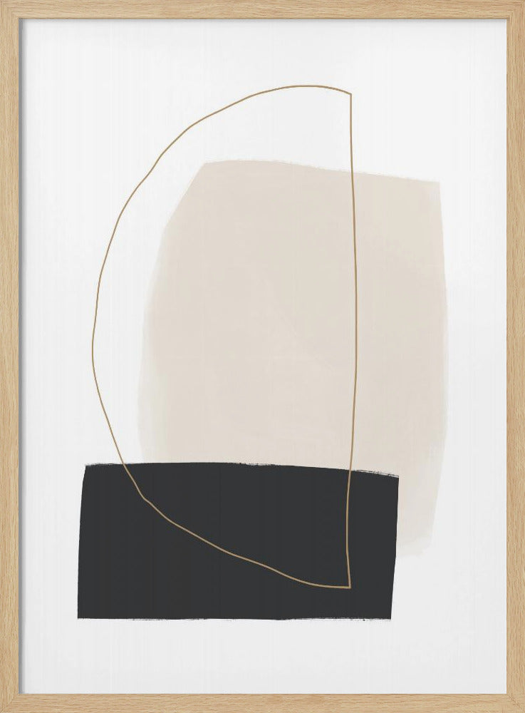 Geometric Shapes in Black, White and Beige Tones | Poster