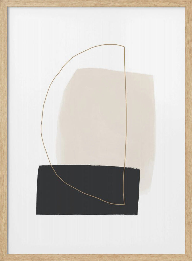 Geometric Shapes in Black, White and Beige Tones | Poster